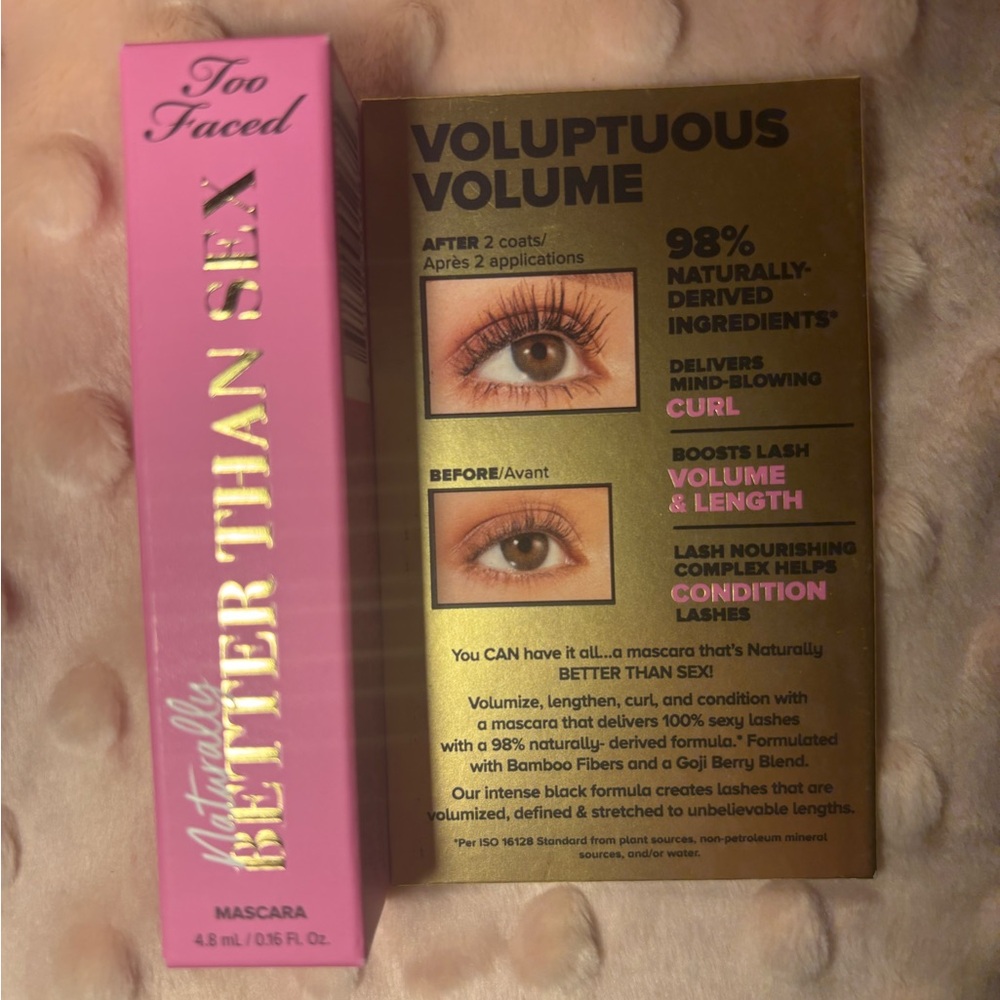 NWT Too Faced Naturally Better Than Sex Mascara - Black